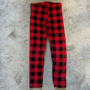 Old Navy Girls Size small red plaid pants.6-7